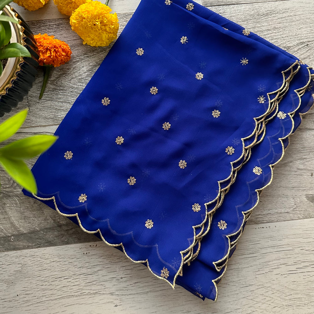 Soft Georgette Handmade scalloped Dupattas