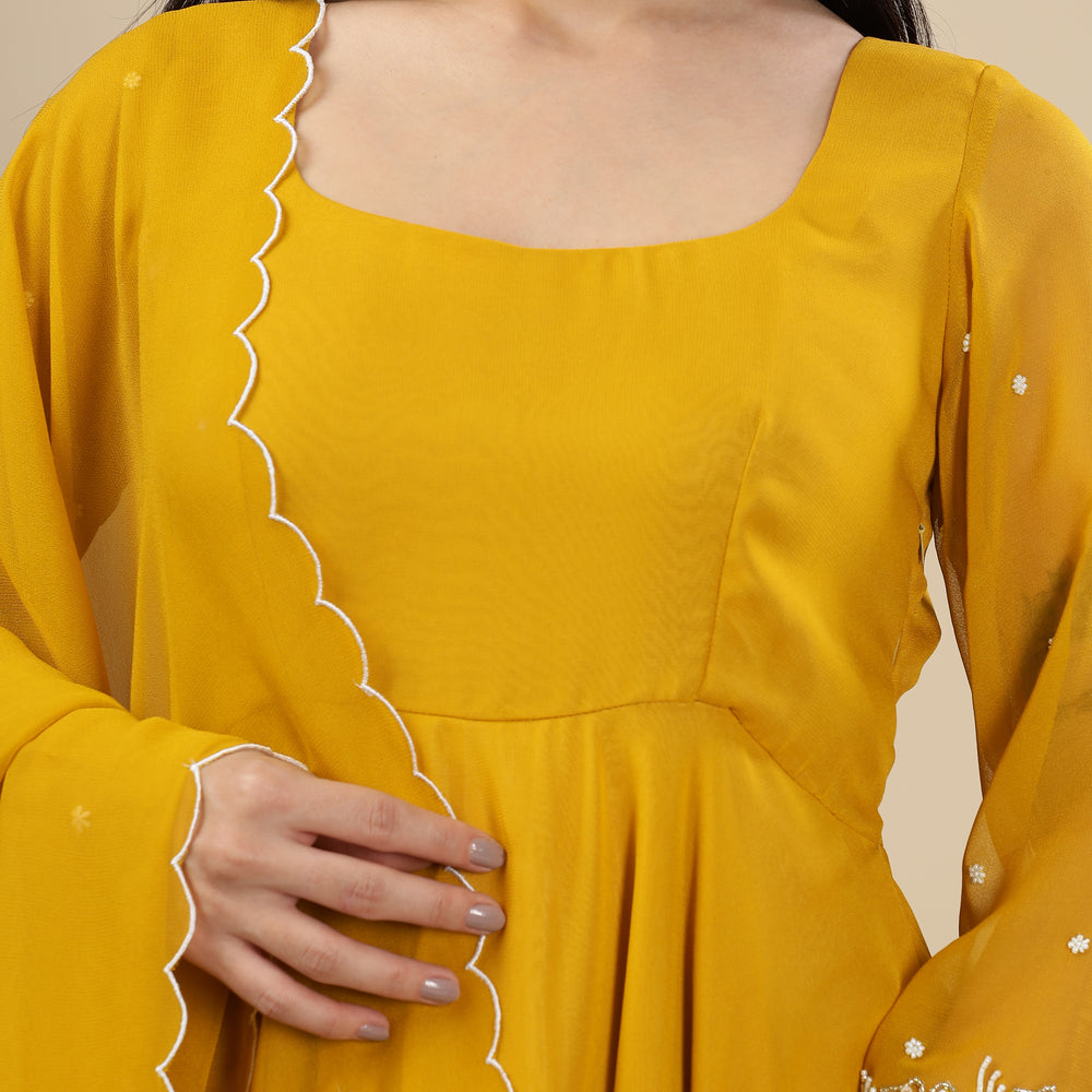 
                      
                        Sunrise Yellow Flared Kurta Set
                      
                    