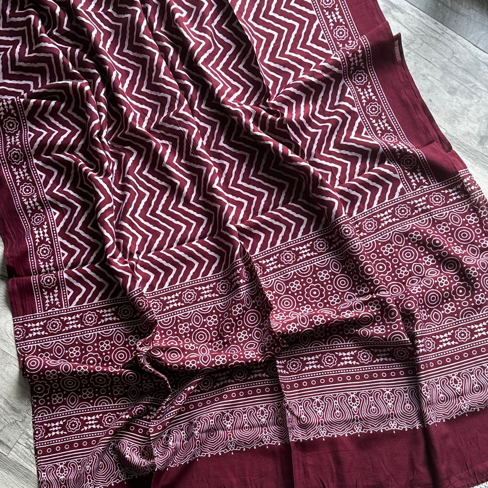 
                      
                        Ajrak Printed ZigZag - Design 5
                      
                    