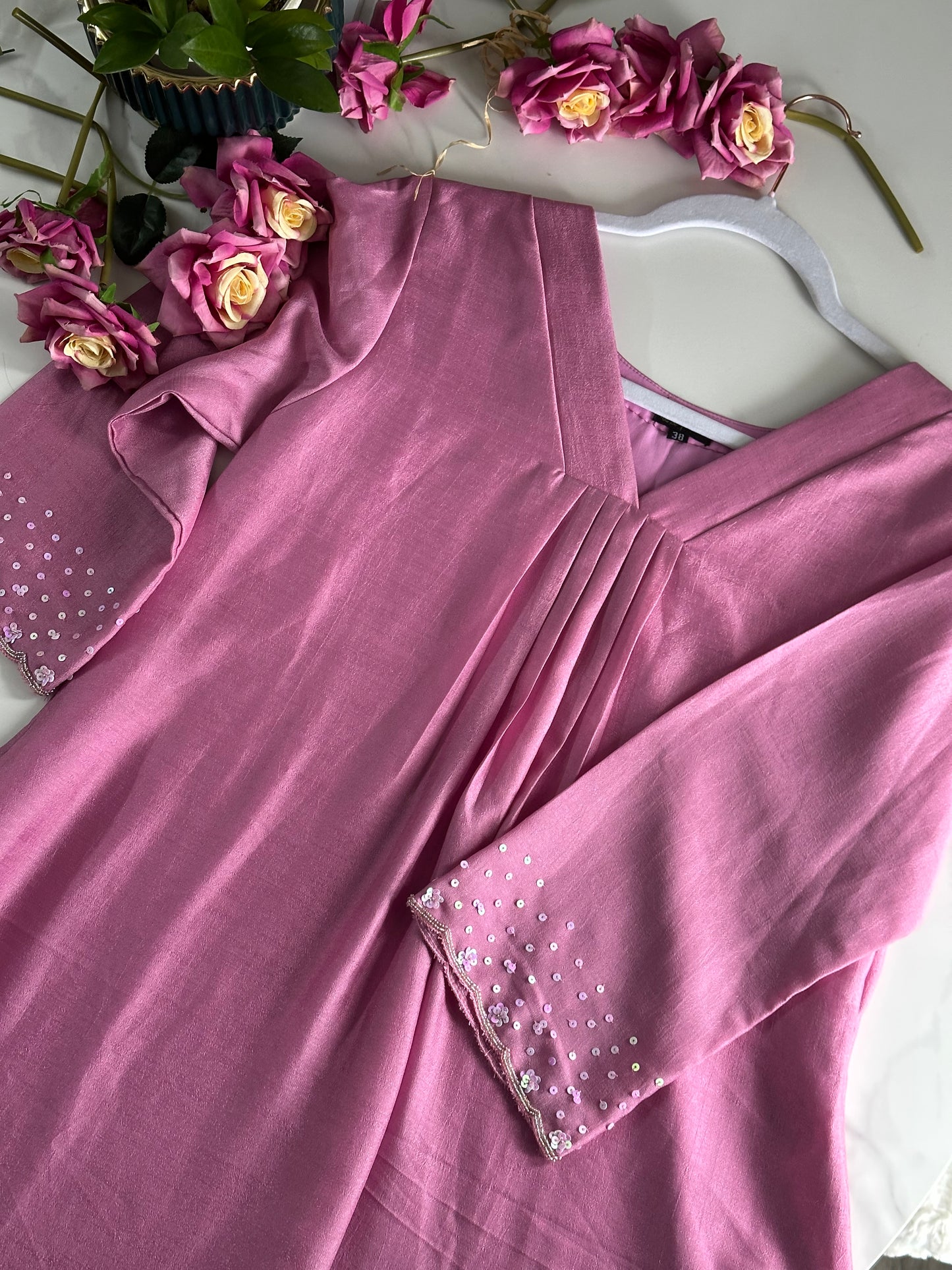 Lotus Pink Silk Kurta