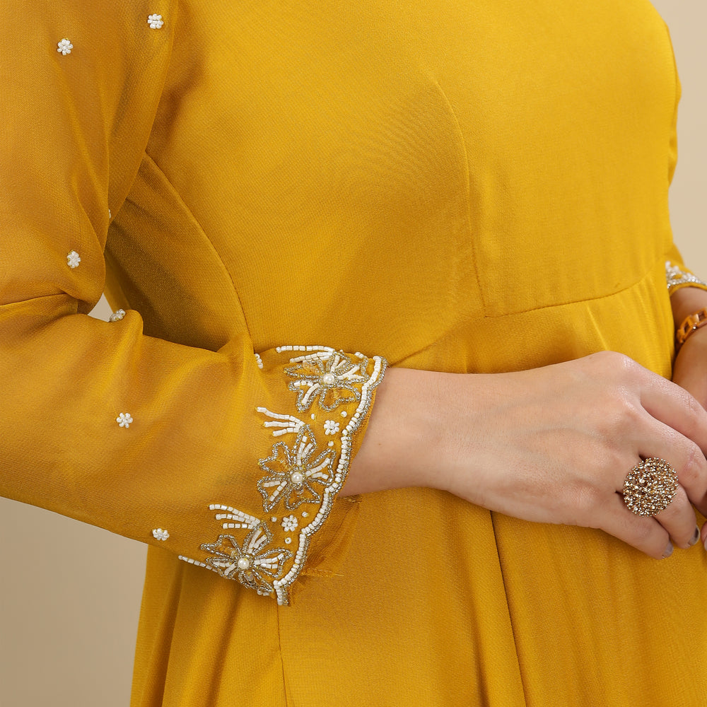 
                      
                        Sunrise Yellow Flared Kurta Set
                      
                    