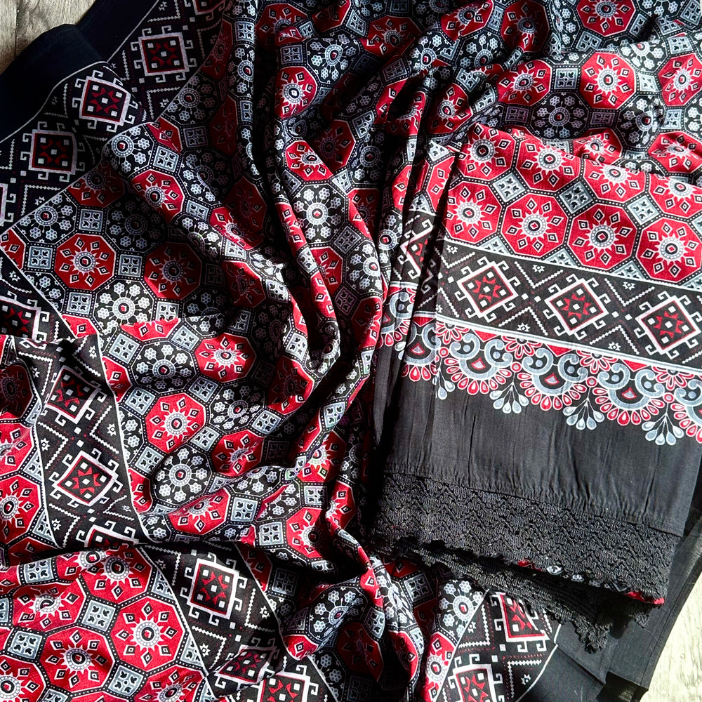 Ajrak Printed Dupattas- Design 3