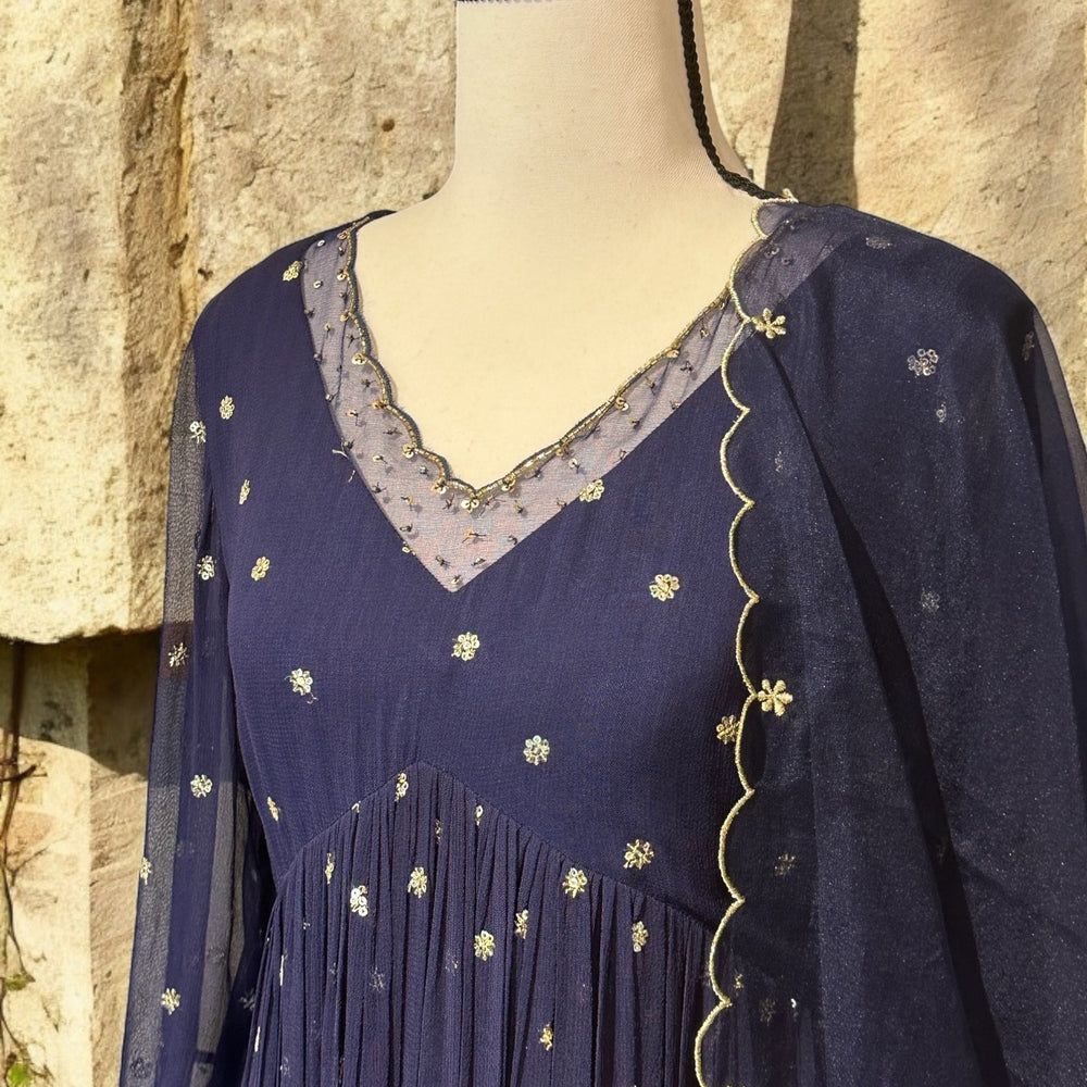 
                      
                        Nature Inspired Kurta set (Mehndi Outfits)/ Midnight Blue Kurta set
                      
                    