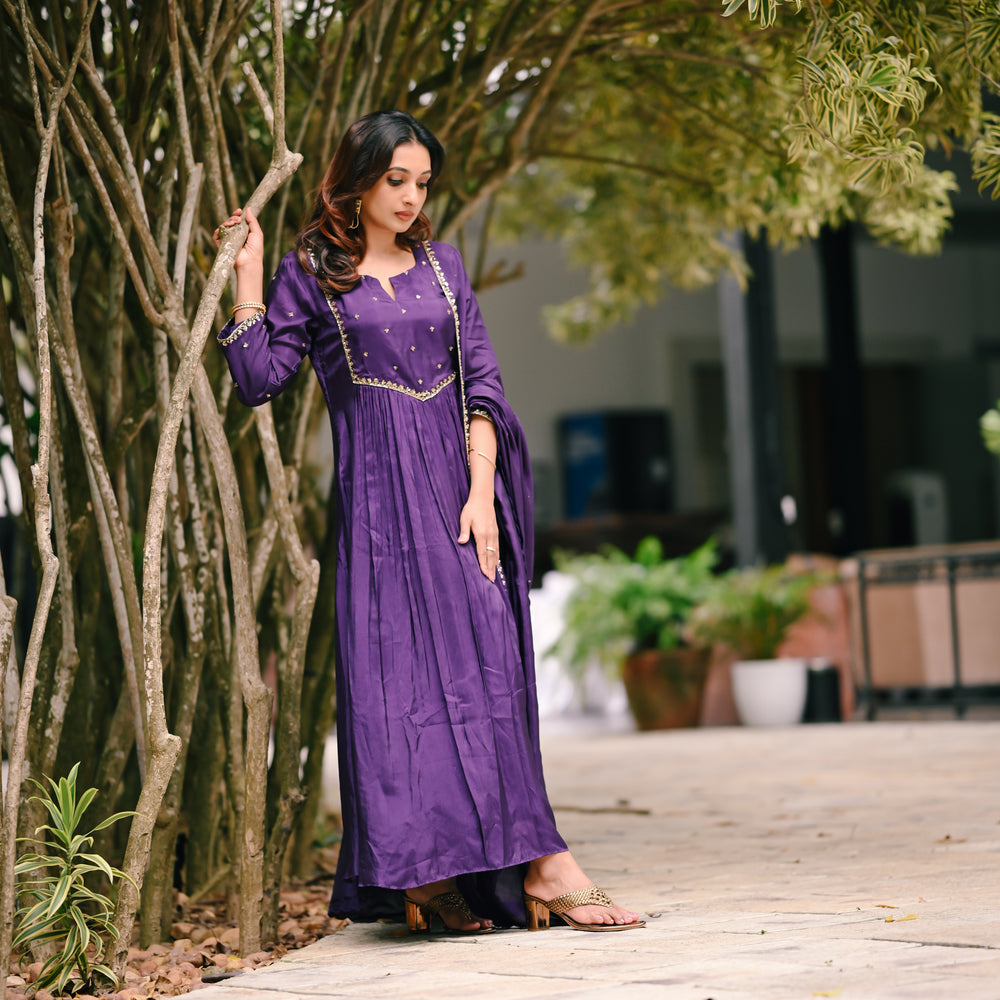 
                      
                        Deep violet Handwork Kurta Set (Riwayat’25)
                      
                    