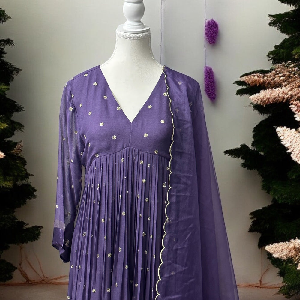 
                      
                        Dusty Mauve pure Georgette Kurta Set
                      
                    