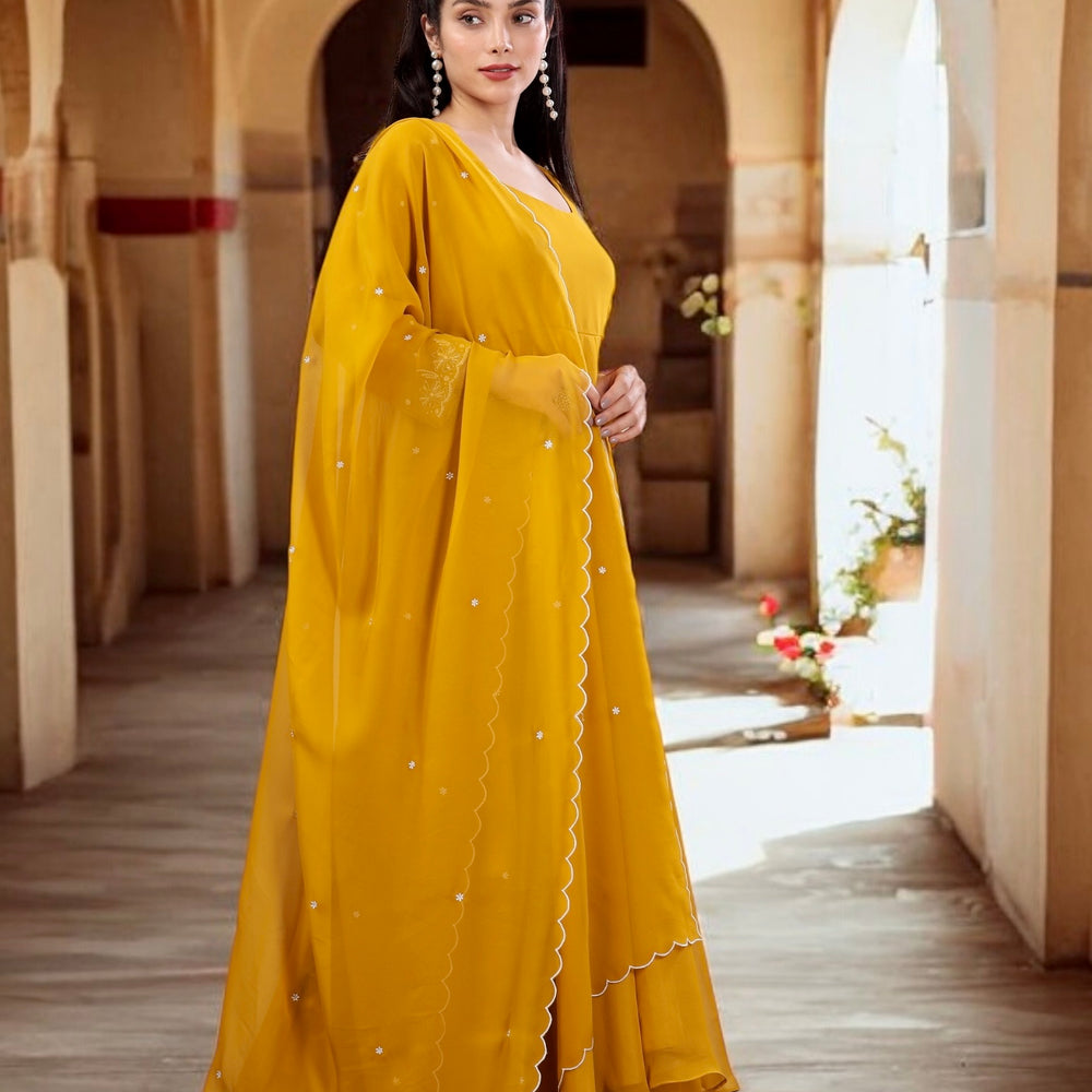 
                      
                        Sunrise Yellow Flared Kurta Set
                      
                    