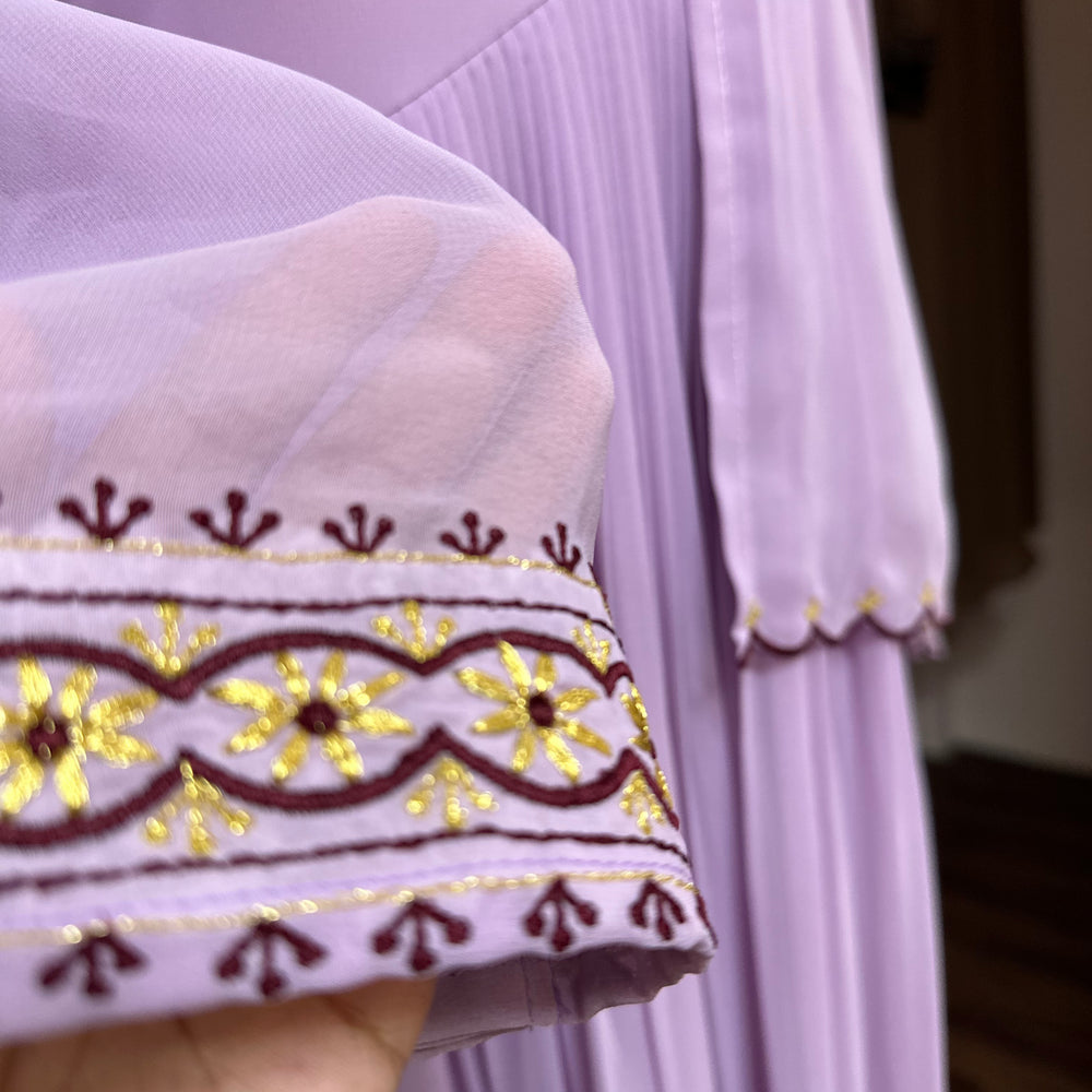 
                      
                        Pastel Lavender embroidered alia cut Kurta set
                      
                    