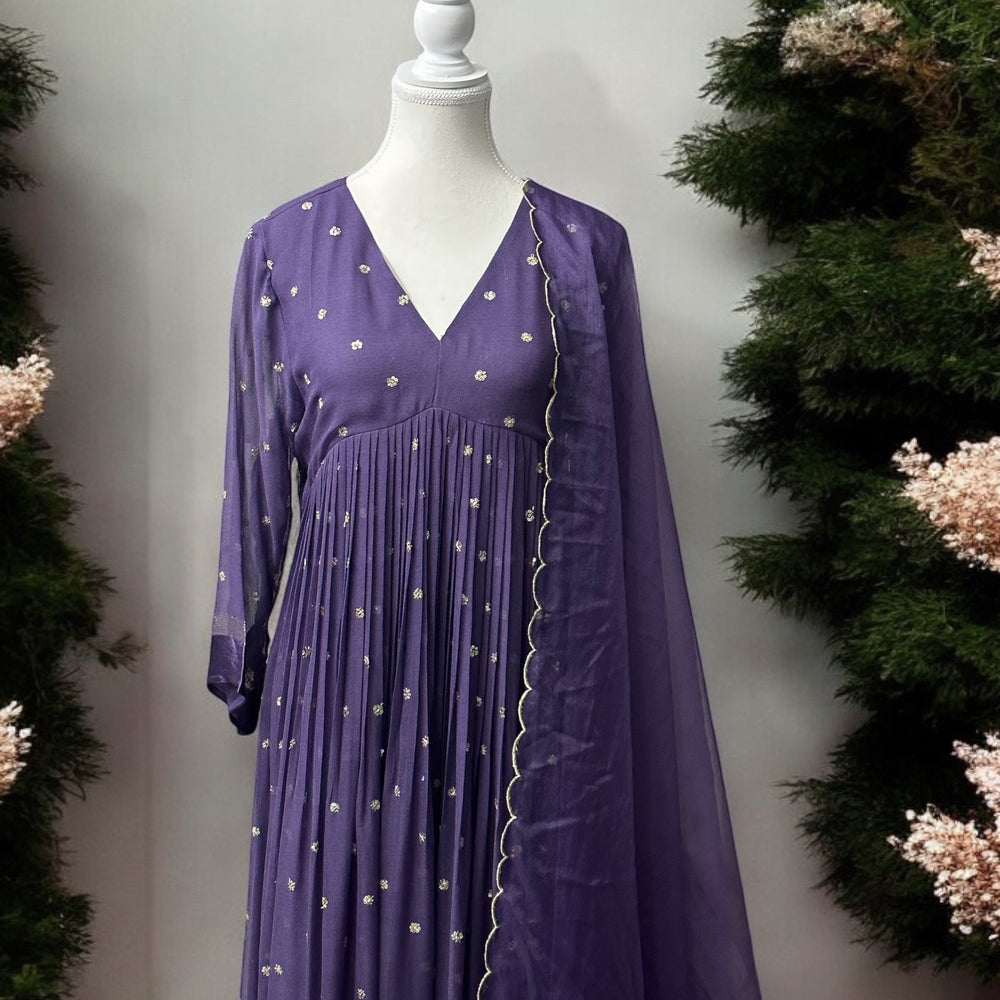 
                      
                        Dusty Mauve pure Georgette Kurta Set
                      
                    