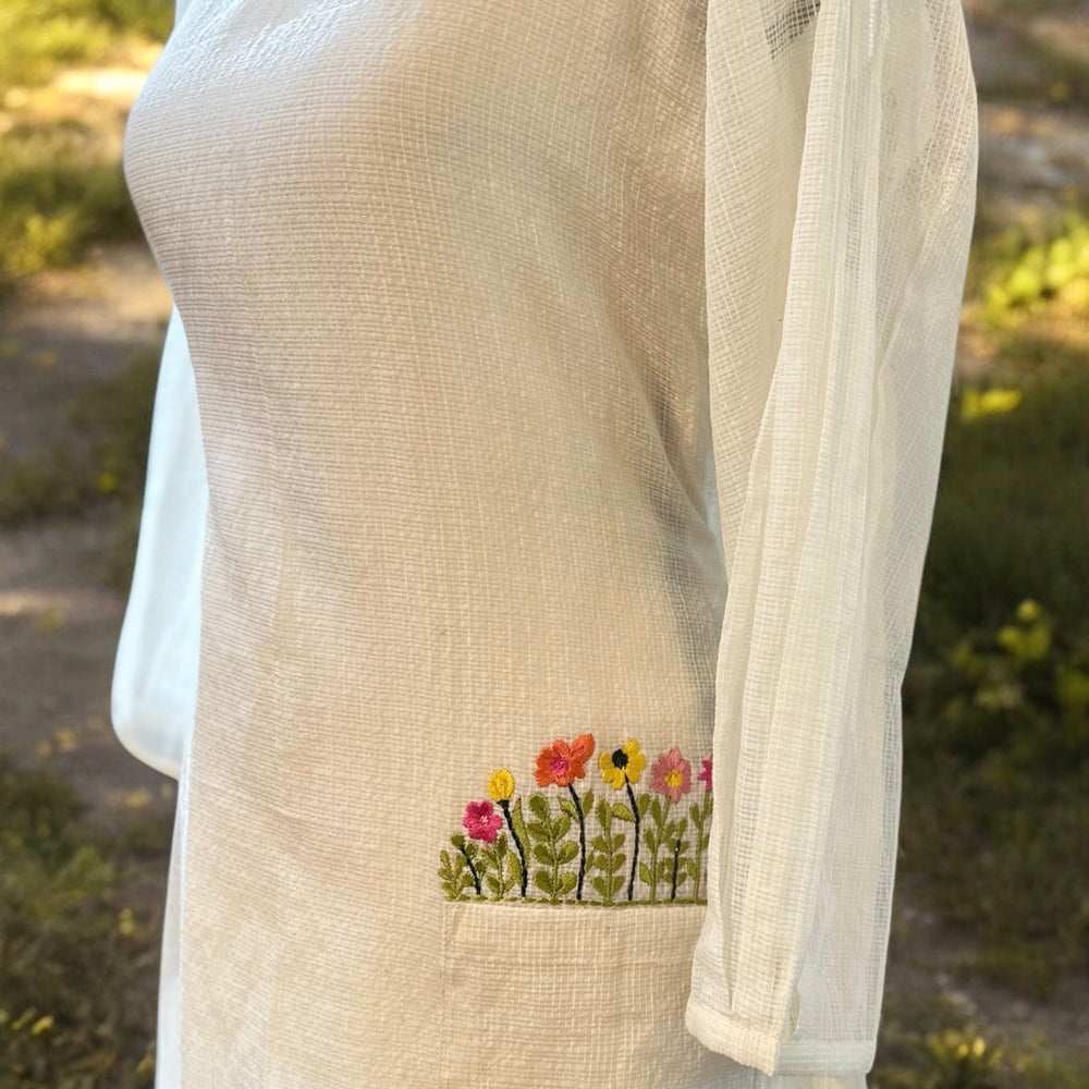 
                      
                        Cotton Kota Pocket Enchanted Kurta ( Dyeable)
                      
                    