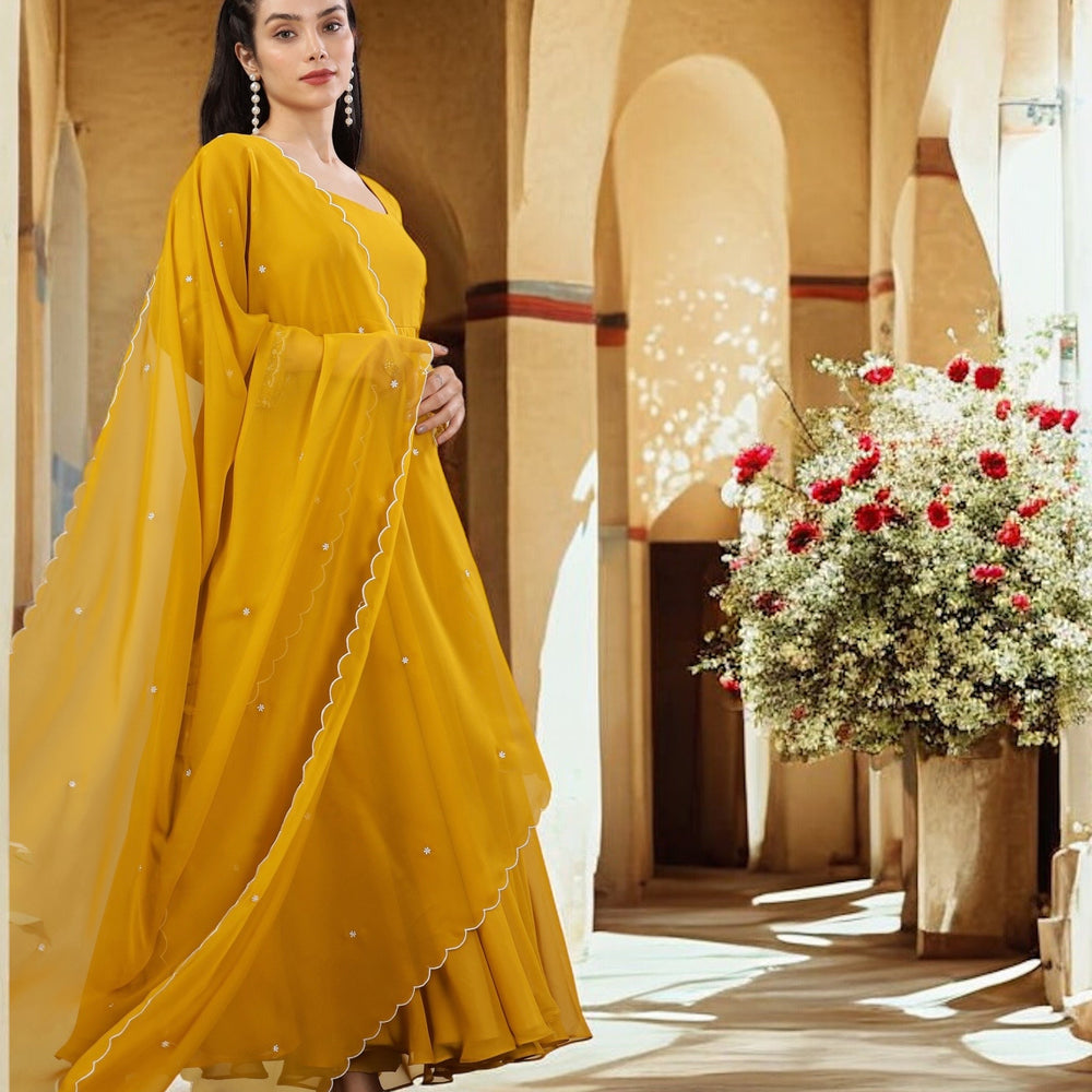 
                      
                        Sunrise Yellow Flared Kurta Set
                      
                    