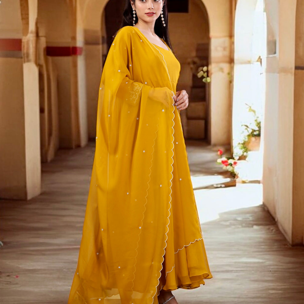 Sunrise Yellow Flared Kurta Set