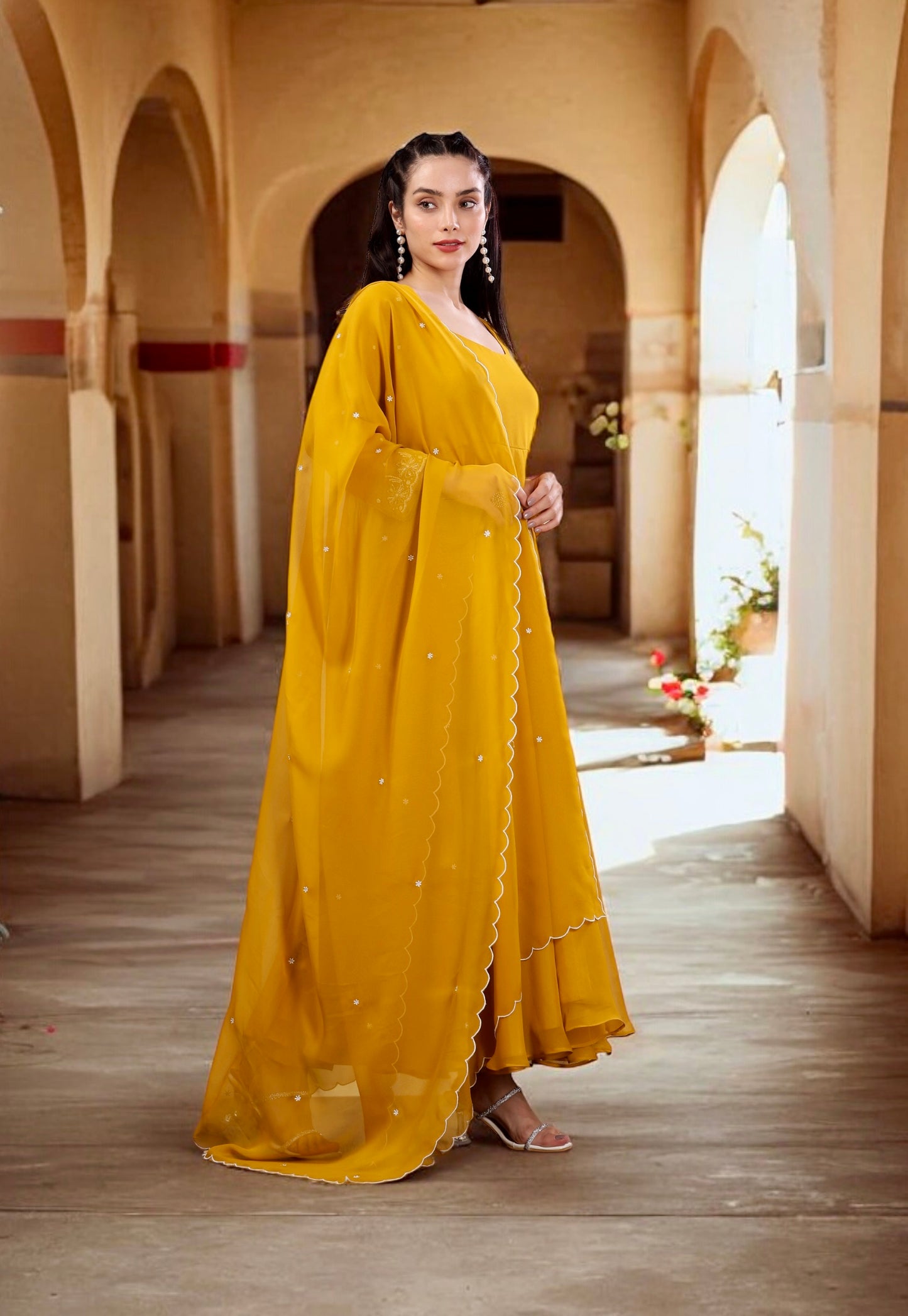 Sunrise Yellow Flared Kurta Set