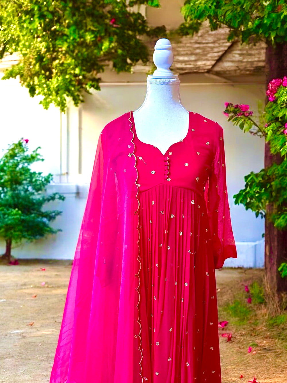 Delicious Raspberry Embellished Kurta Set