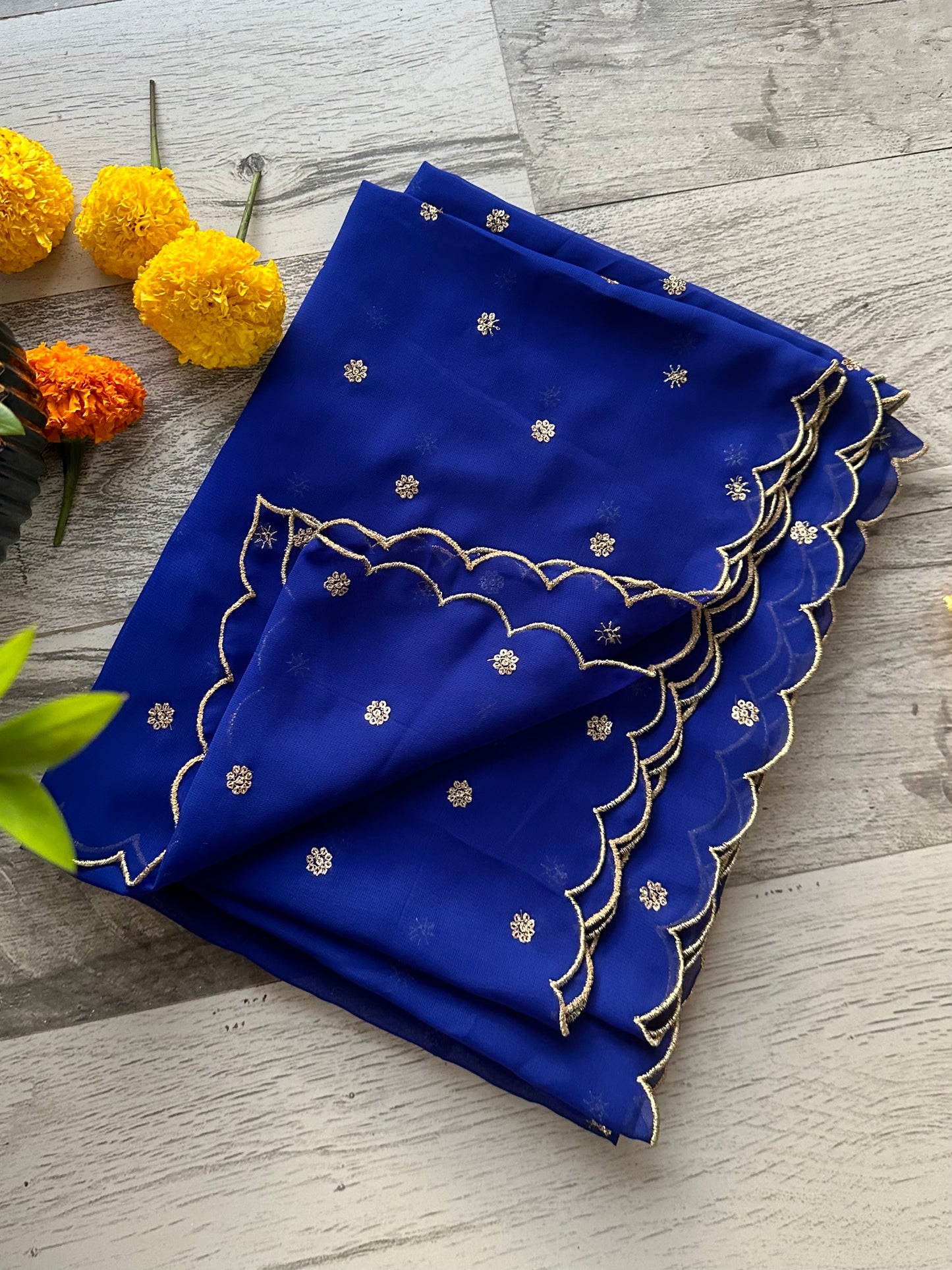 Soft Georgette Handmade scalloped Dupattas