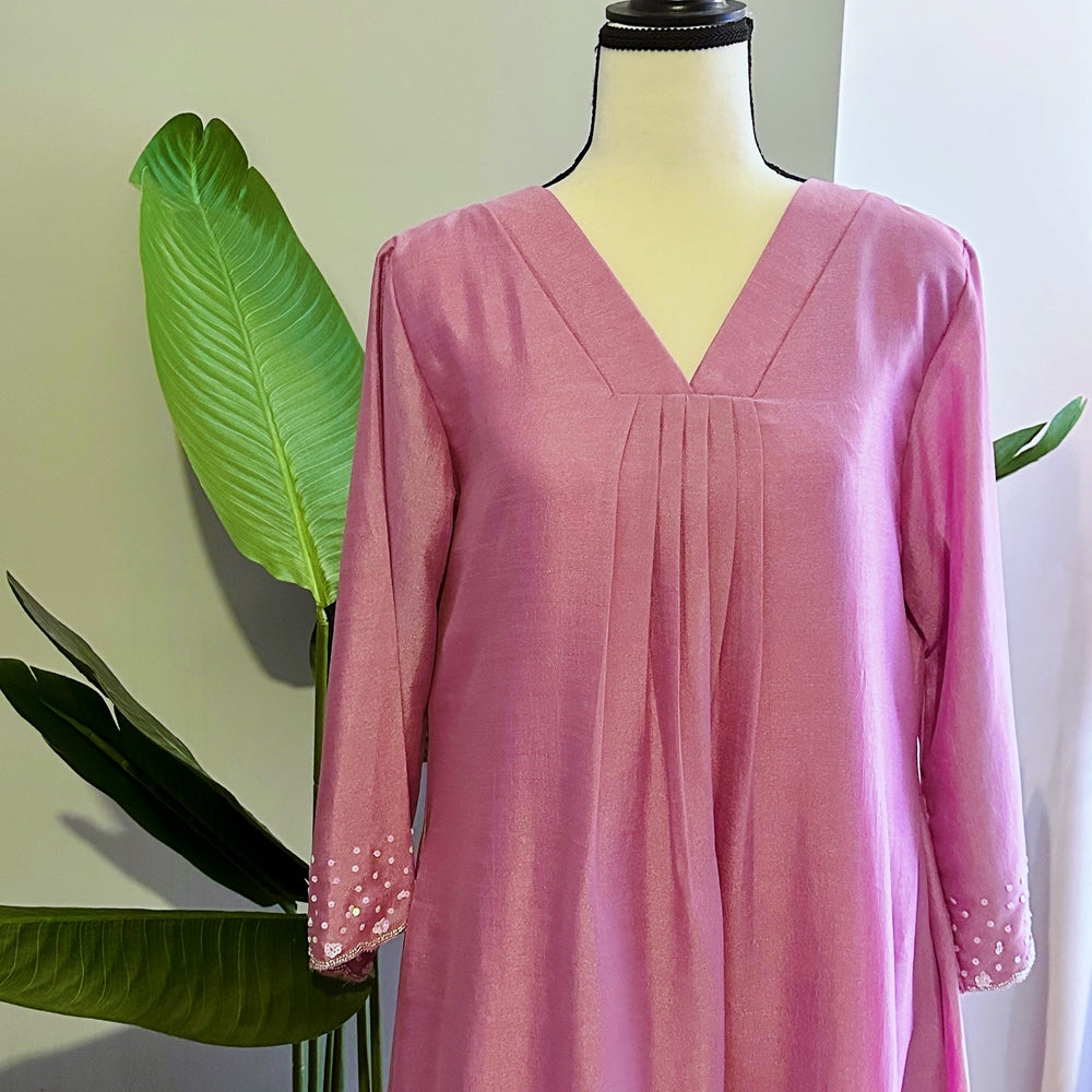 Lotus Pink Silk Kurta