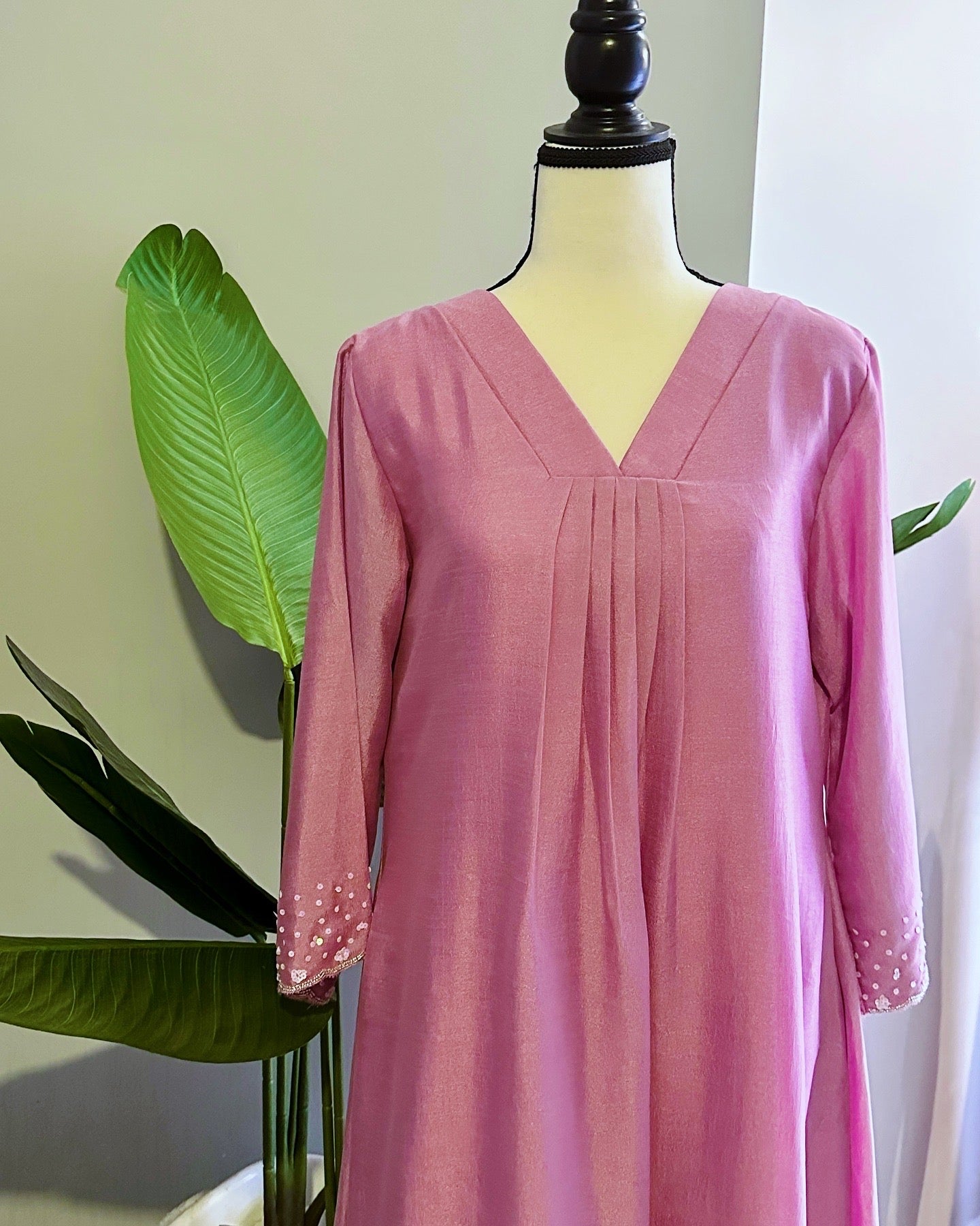 Lotus Pink Silk Kurta