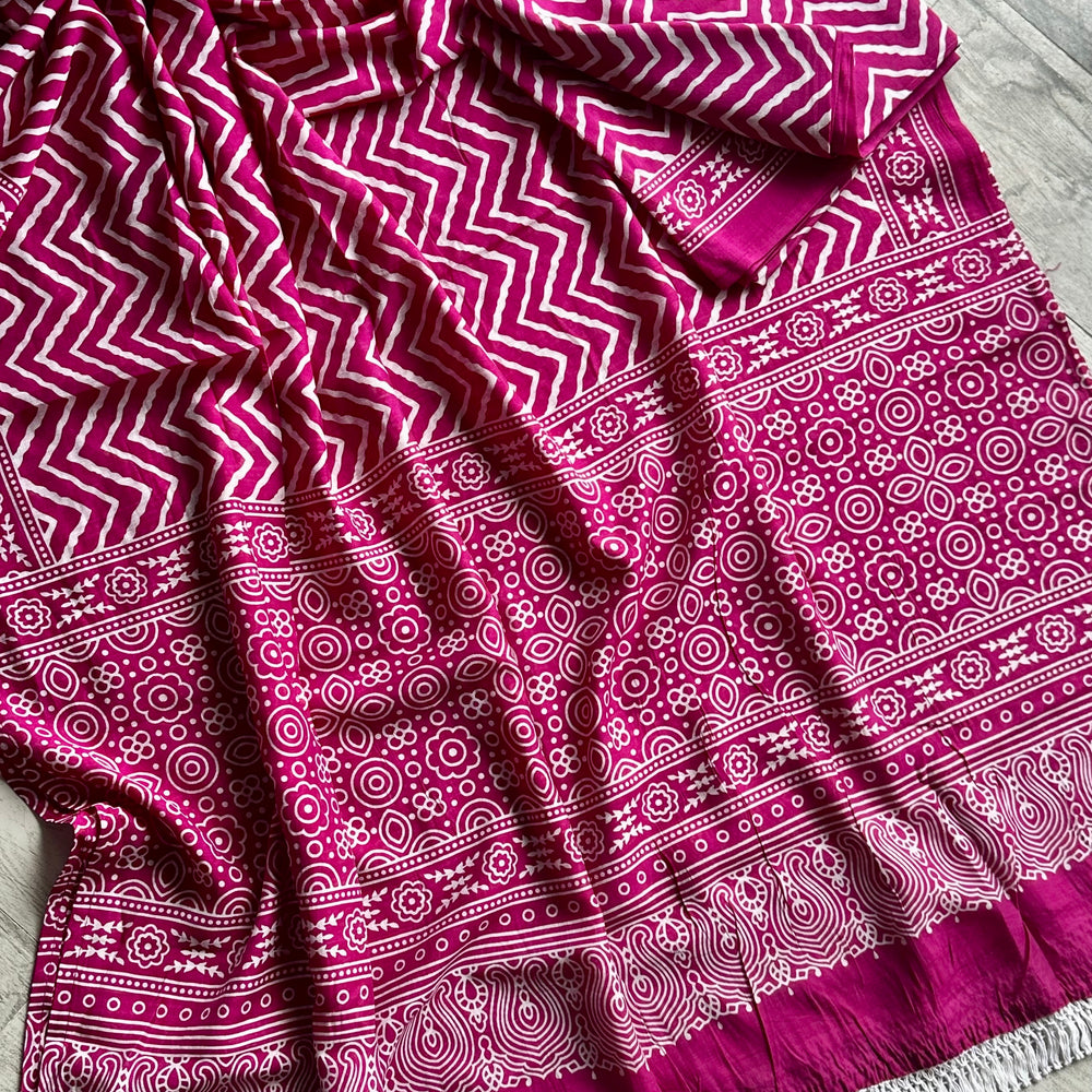 
                      
                        Ajrak Printed ZigZag - Design 5
                      
                    