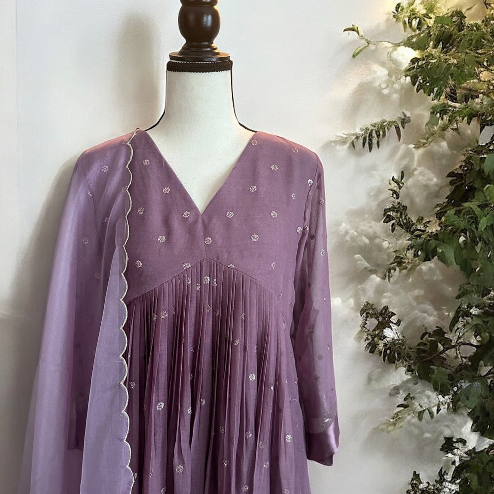 Dusty Mauve pure Georgette Kurta Set