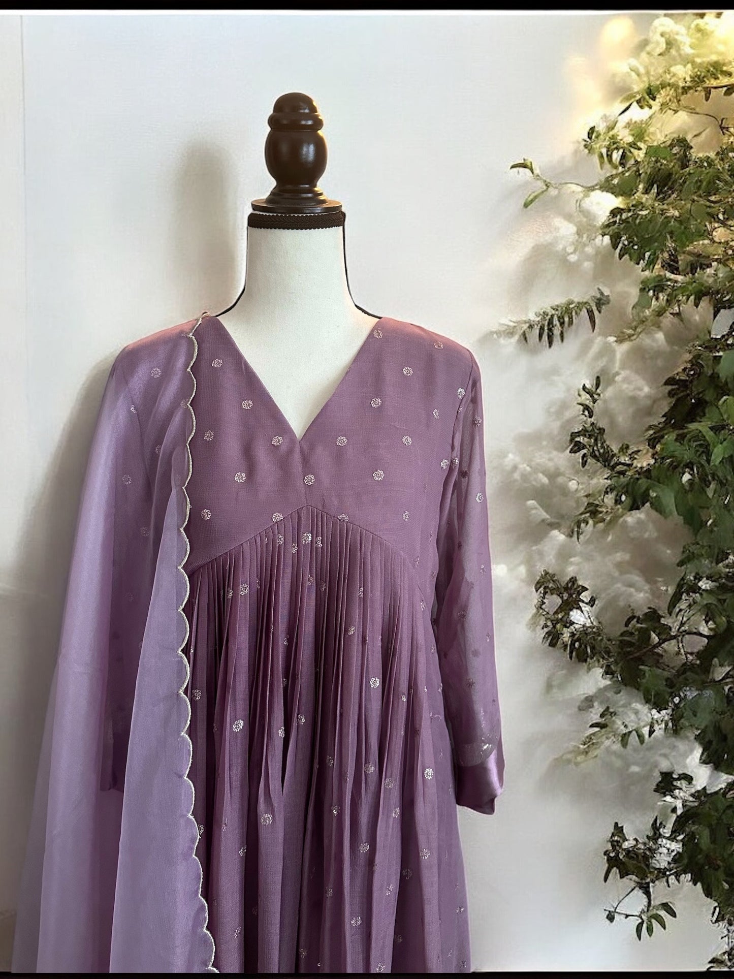 Dusty Mauve pure Georgette Kurta Set