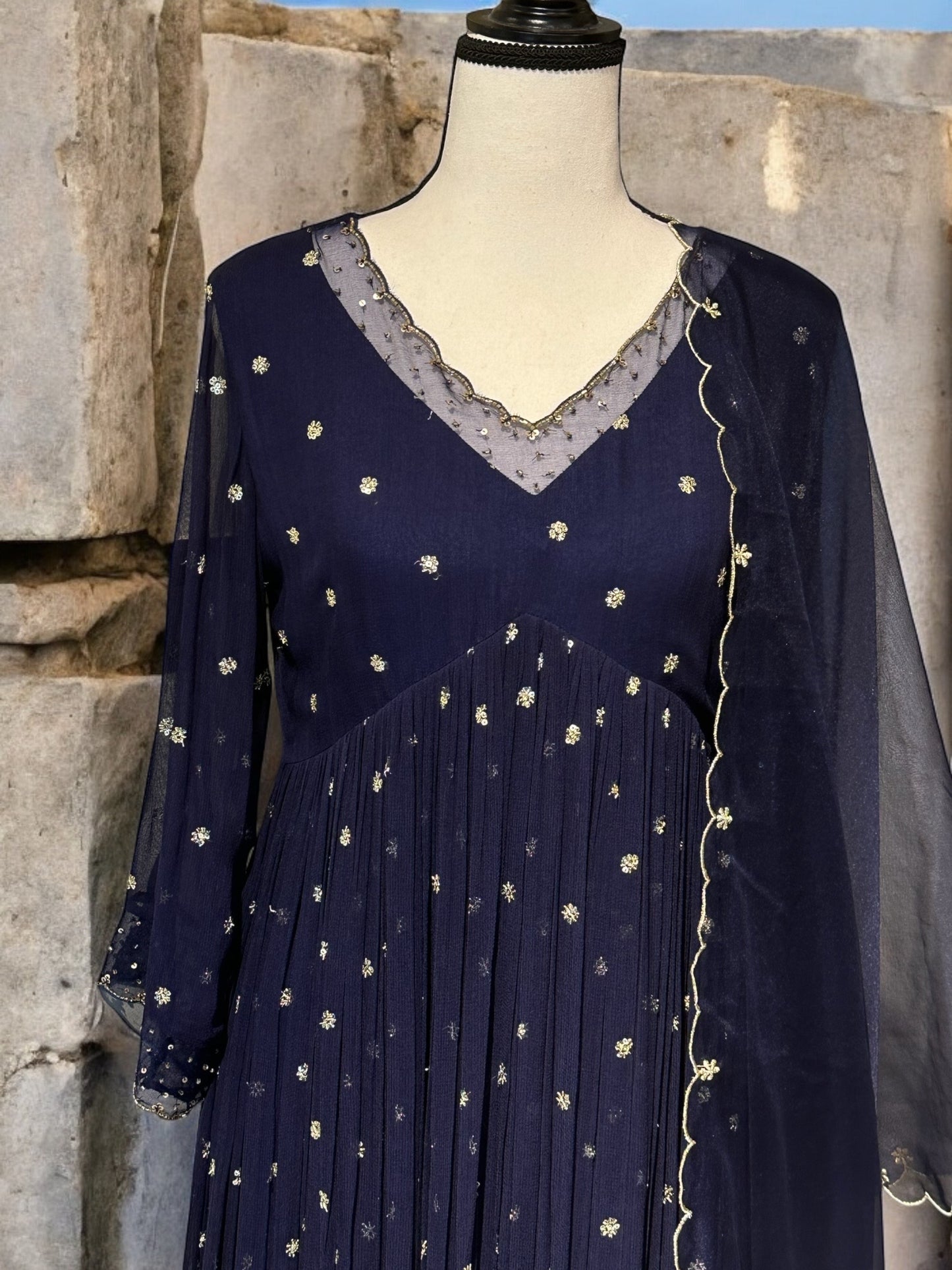 Midnight Blue Alia cut Kurta set