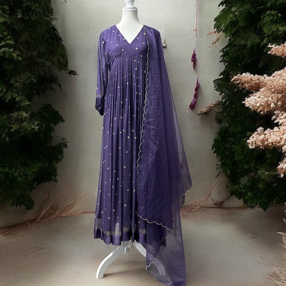 
                      
                        Dusty Mauve pure Georgette Kurta Set
                      
                    