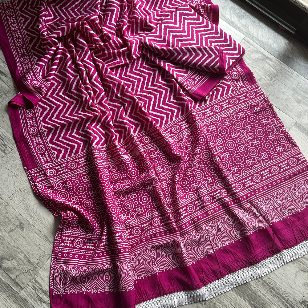 
                      
                        Ajrak Printed ZigZag - Design 5
                      
                    