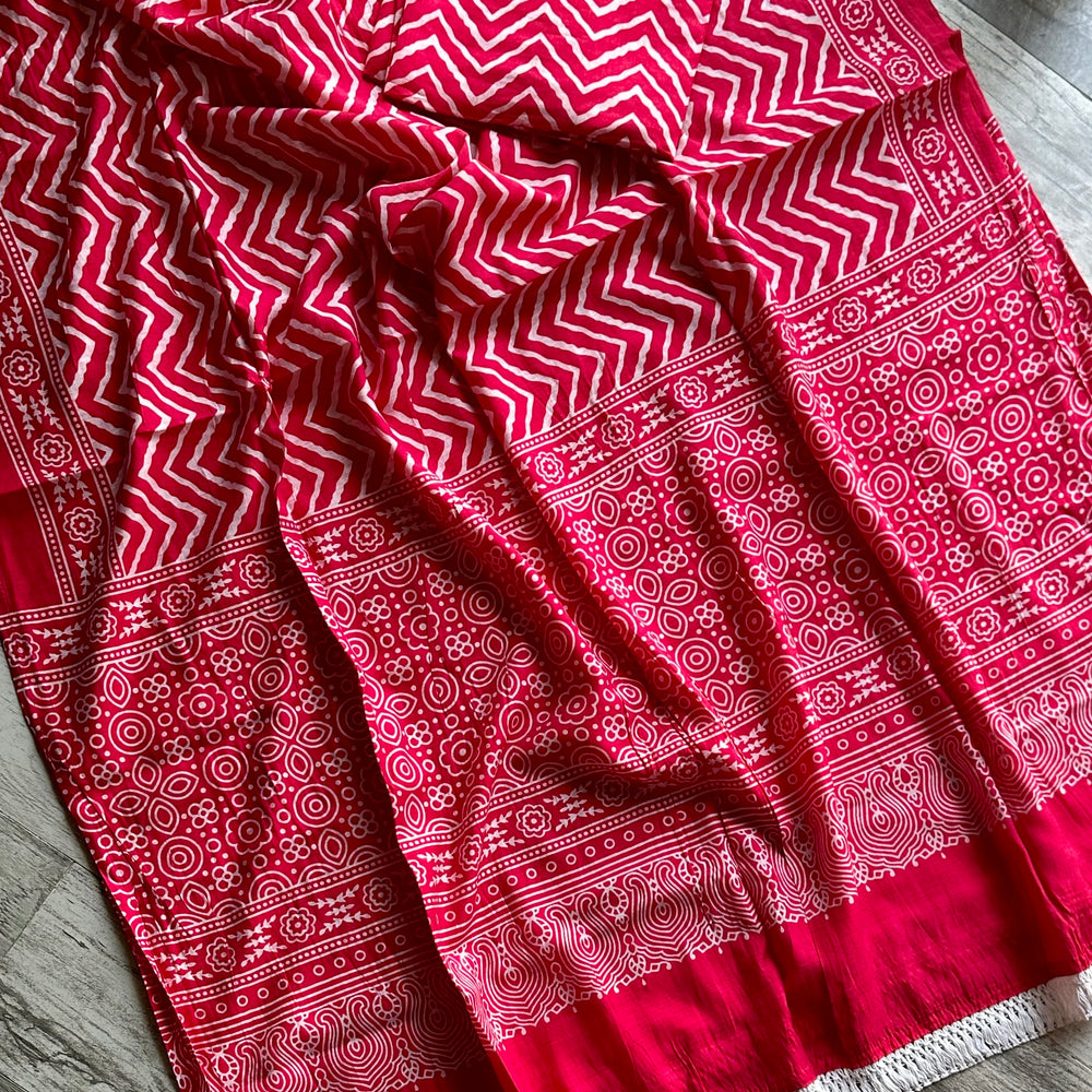 
                      
                        Ajrak Printed ZigZag - Design 5
                      
                    