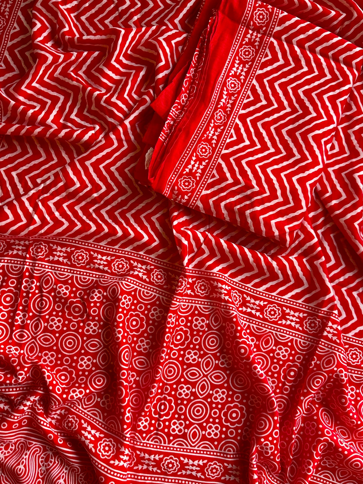 Ajrak Printed ZigZag - Design 5