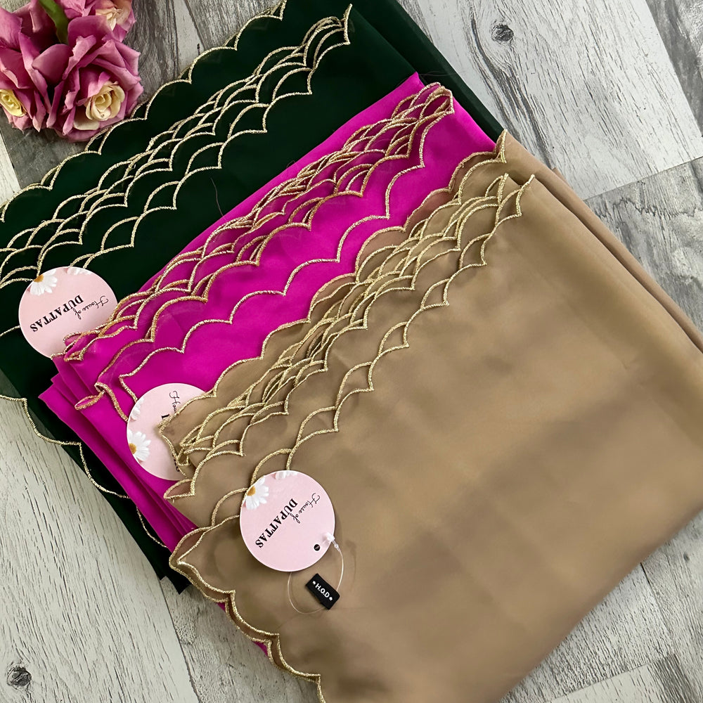 Customized Scallop Georgette Dupatta