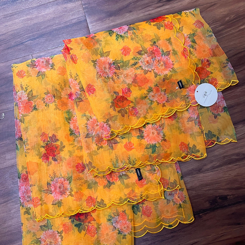 
                      
                        Floral organza Dupatta
                      
                    