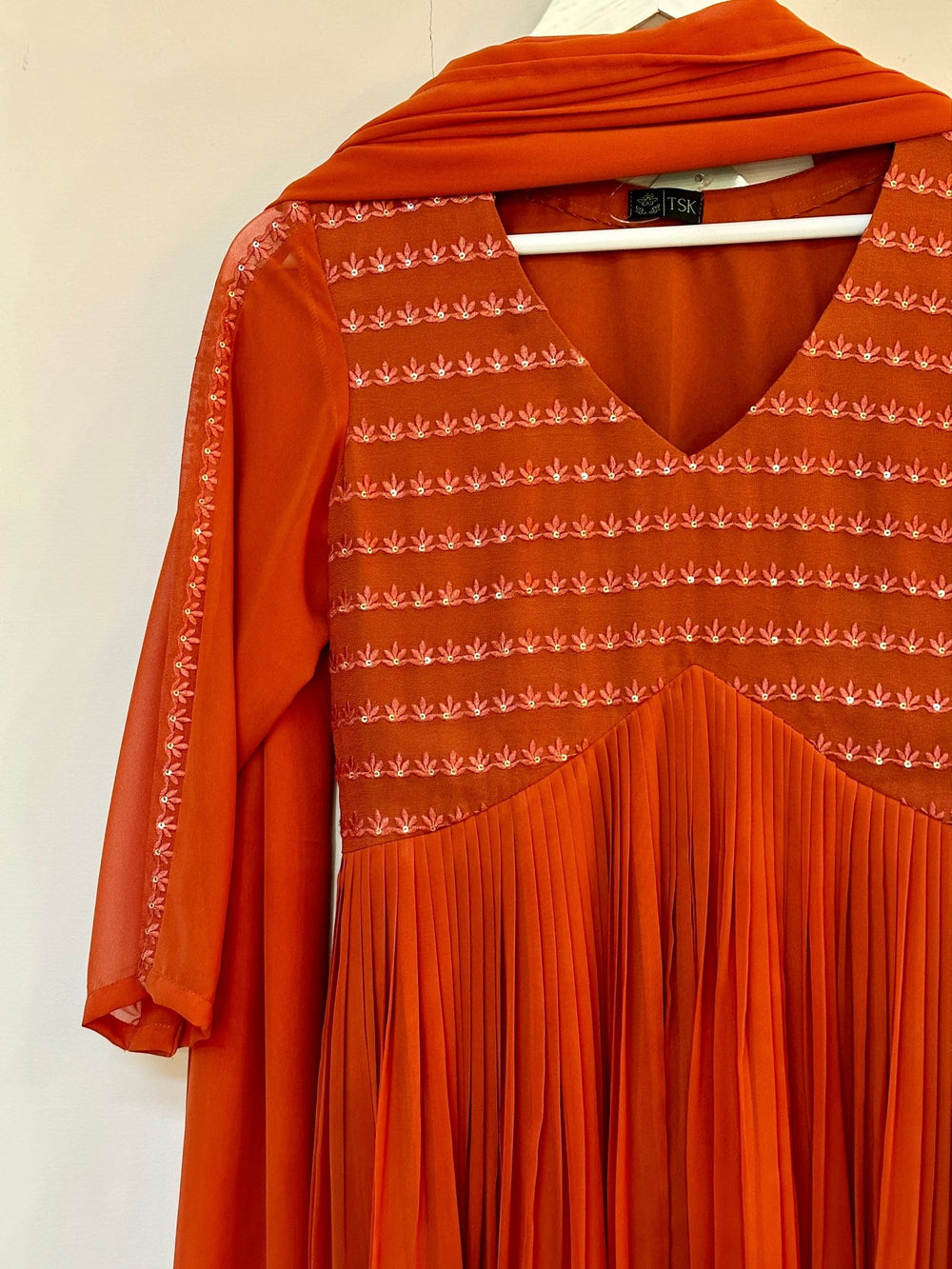 Burnt orange Kurta set - The Story Kameez