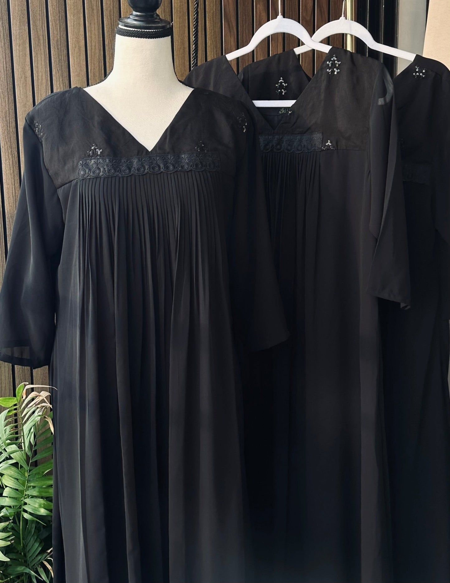 Deep Black Pleated kurta - The Story Kameez