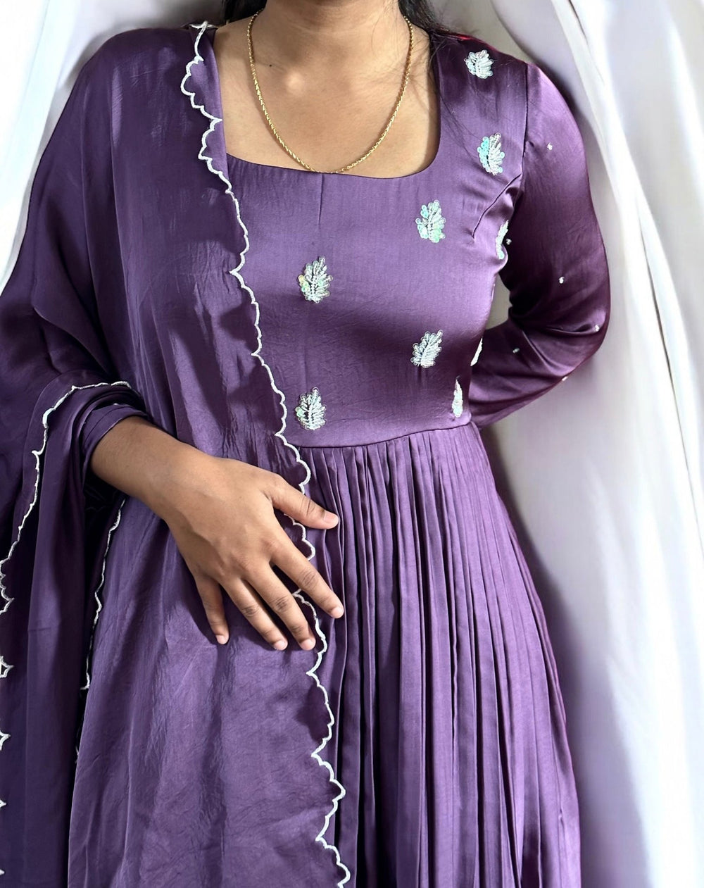 Lilac Modal silk Kurta set - The Story Kameez