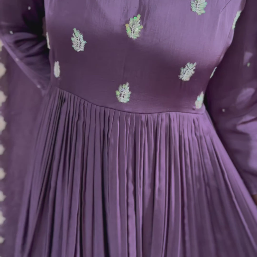 
                      
                        Load and play video in Gallery viewer, Lilac Modal silk Kurta set
                      
                    