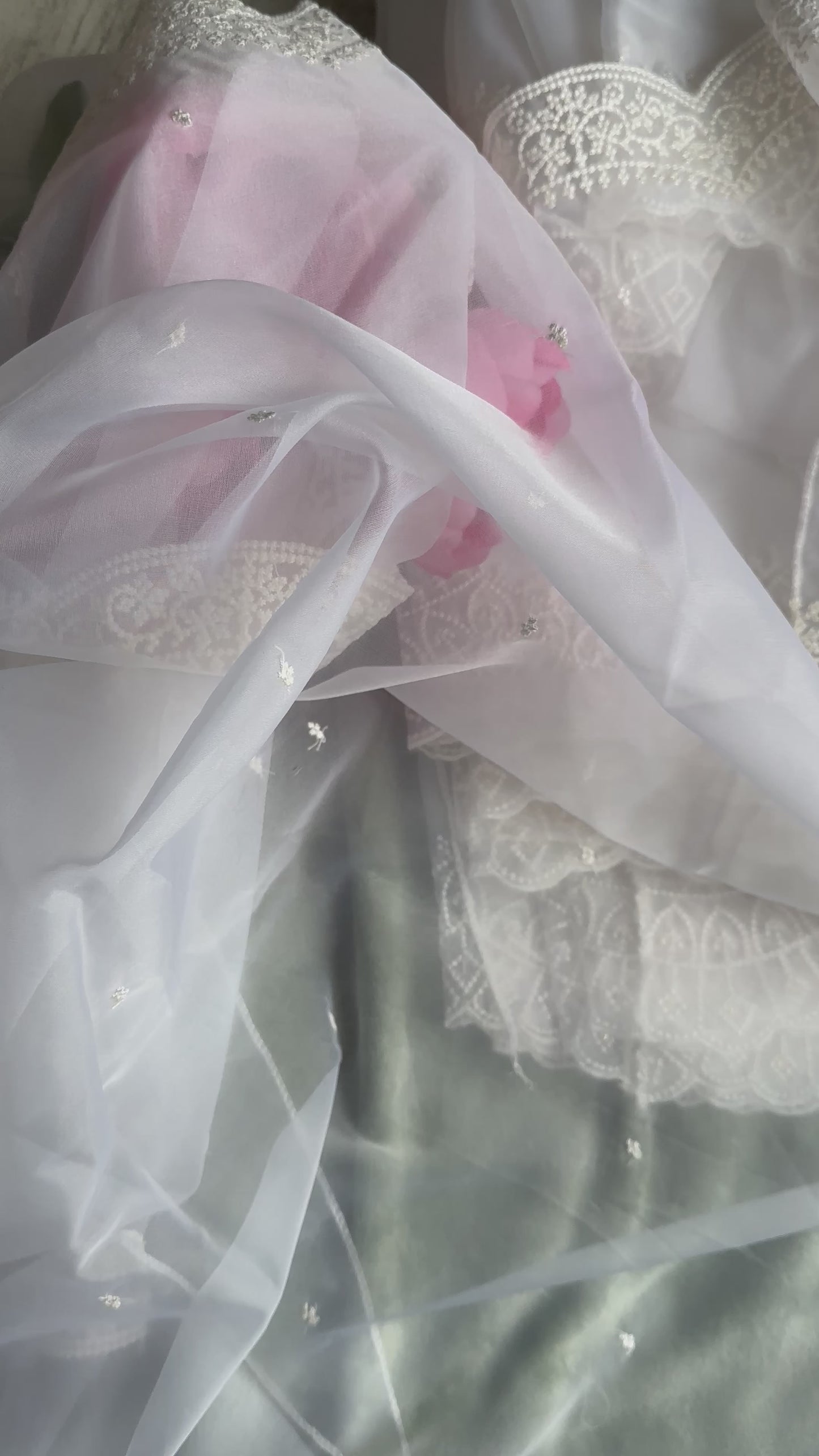 Dyeable partywear Organza Dupattas