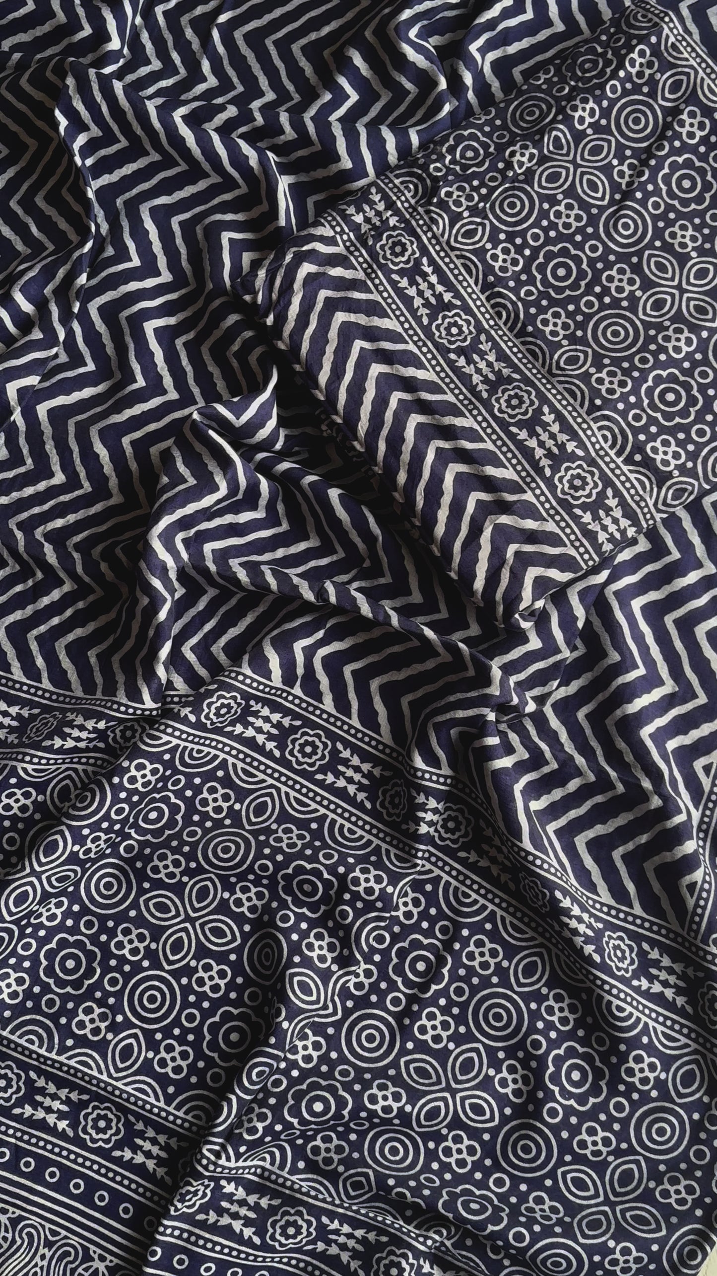 Ajrak Printed ZigZag - Design 5