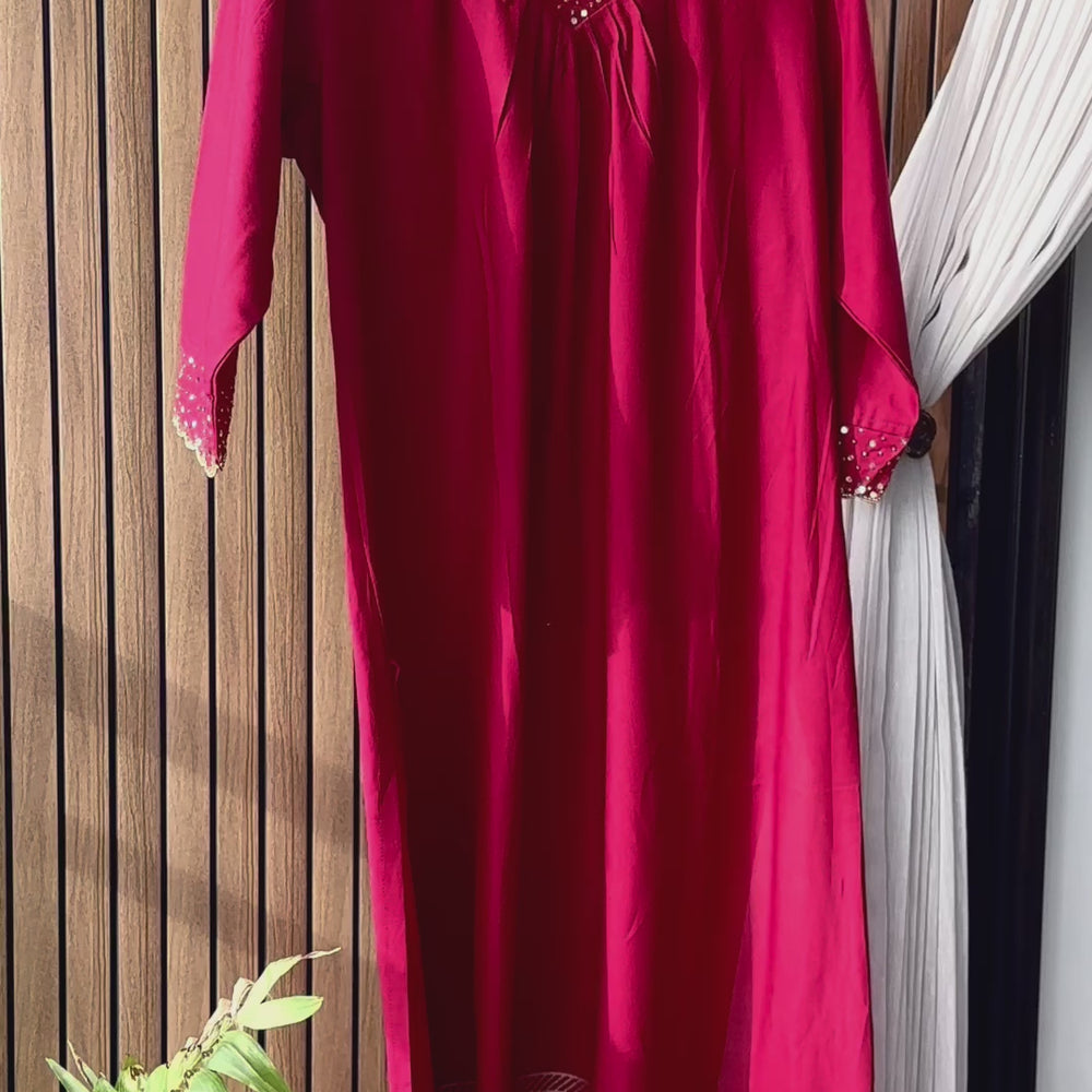 
                      
                        Load and play video in Gallery viewer, Maroon sequins embellished Kurta
                      
                    