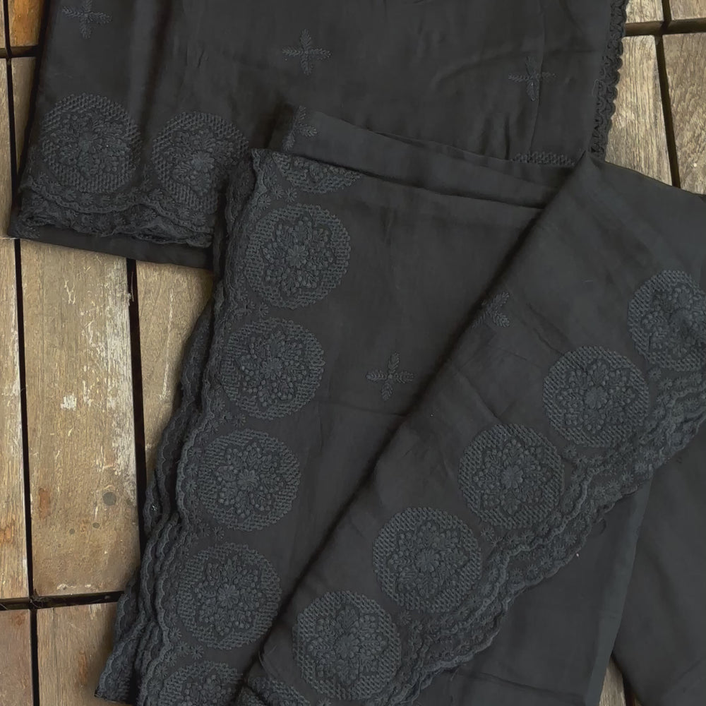 
                      
                        Load and play video in Gallery viewer, Black Mul Cotton Dupattas
                      
                    