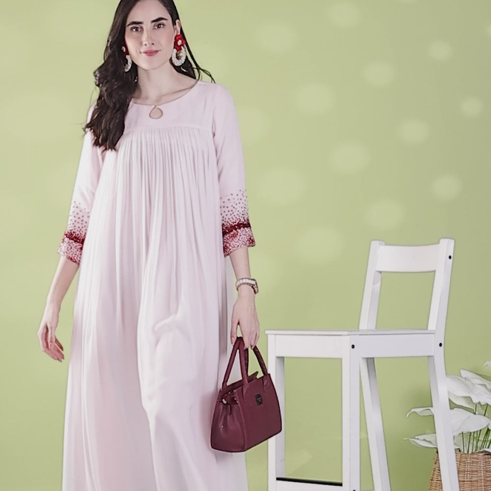 
                      
                        Load and play video in Gallery viewer, Pale Pink Redliscious Embellished Kurta
                      
                    