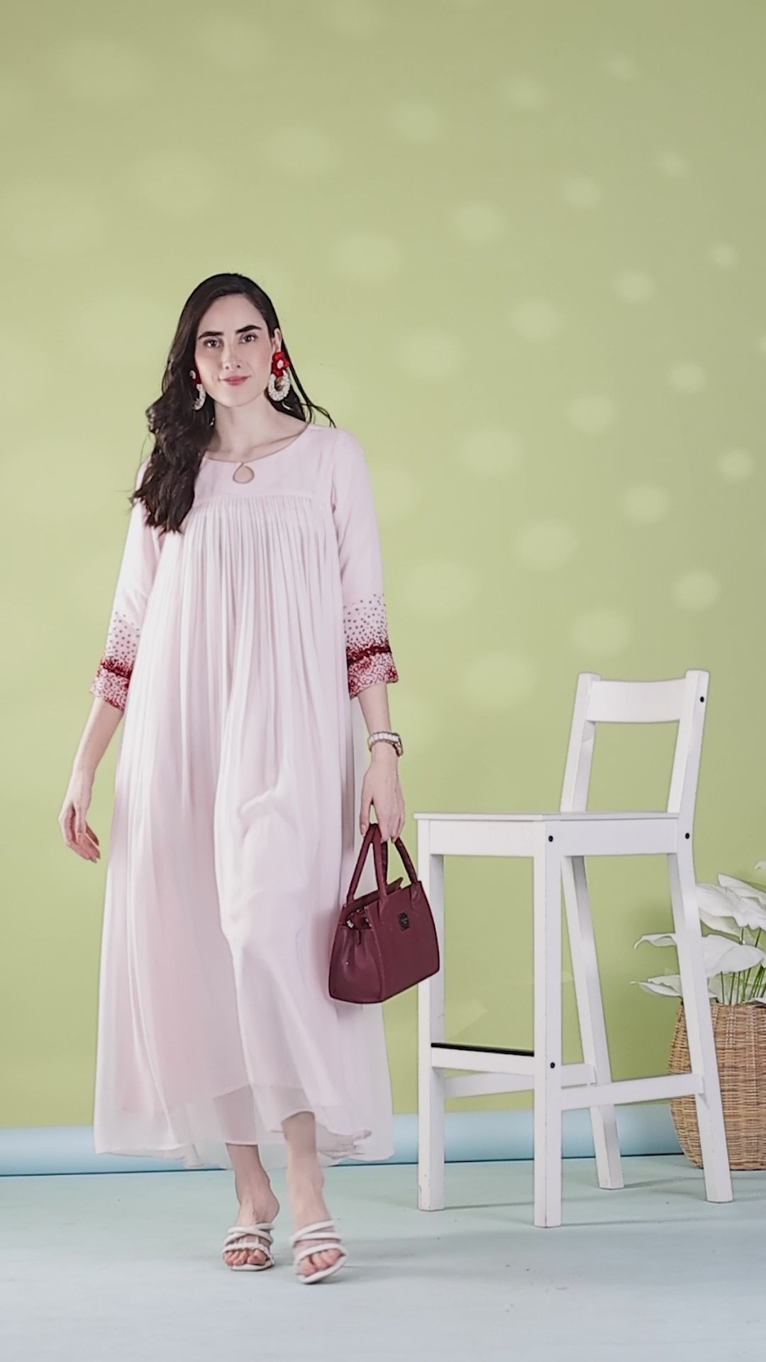 Pale Pink Redliscious Embellished Kurta