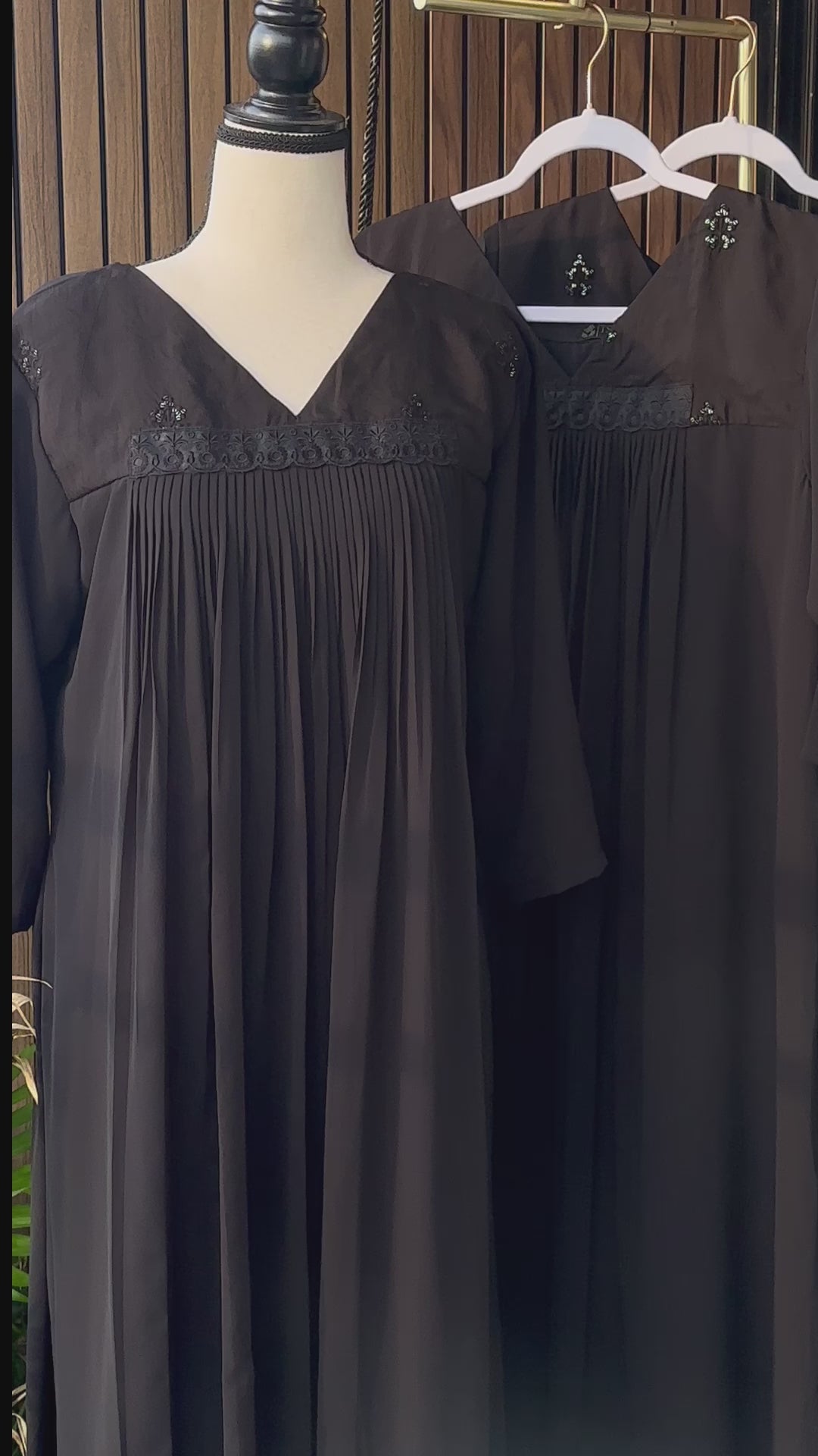 Deep Black Pleated kurta