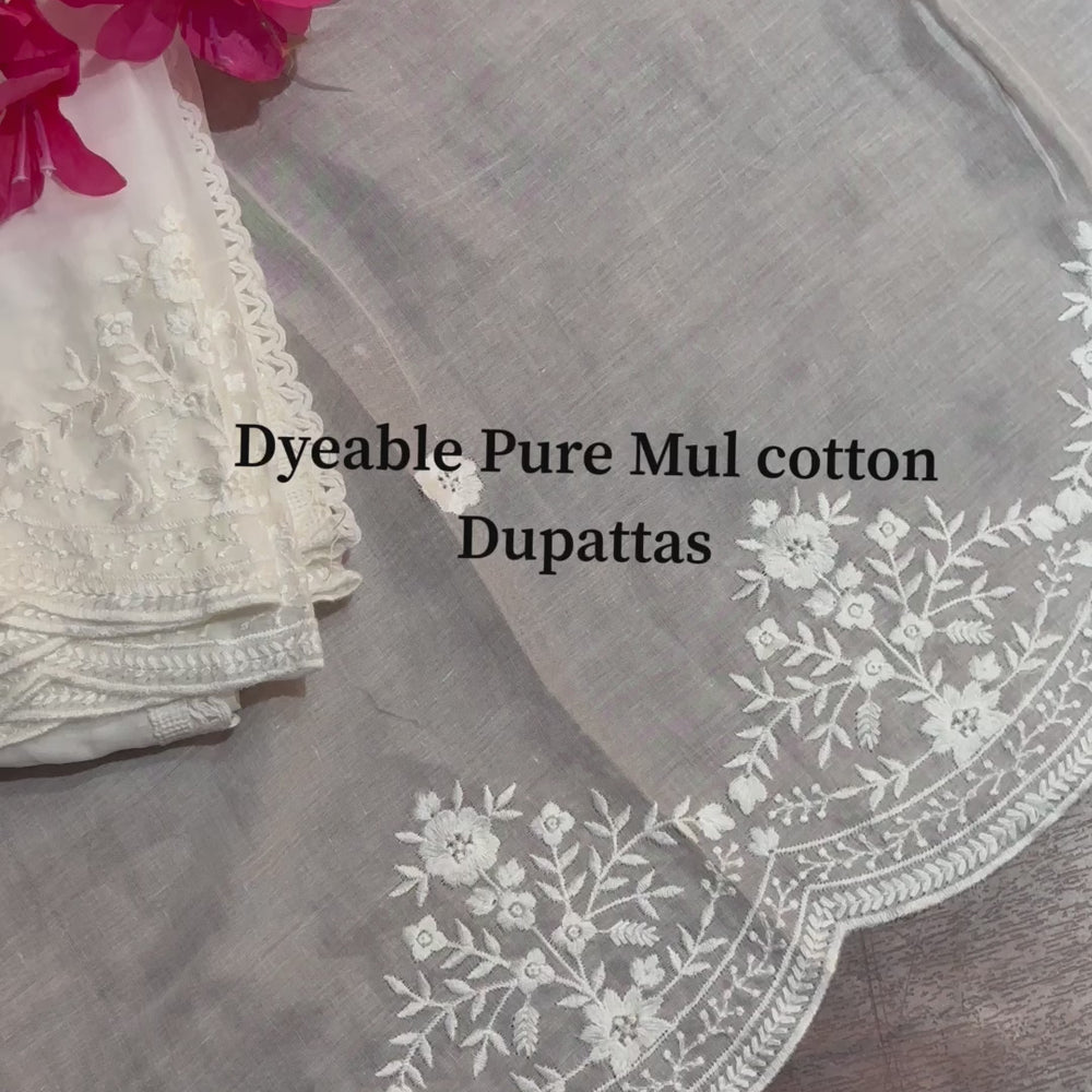 
                      
                        Load and play video in Gallery viewer, Premium Dyeable Mul cotton Dupattas
                      
                    